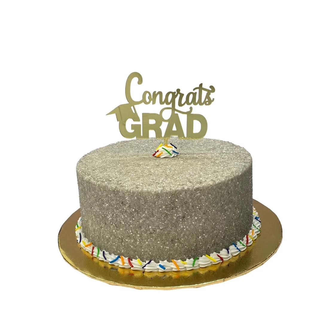 Gold Congrats Grad Cake Topper