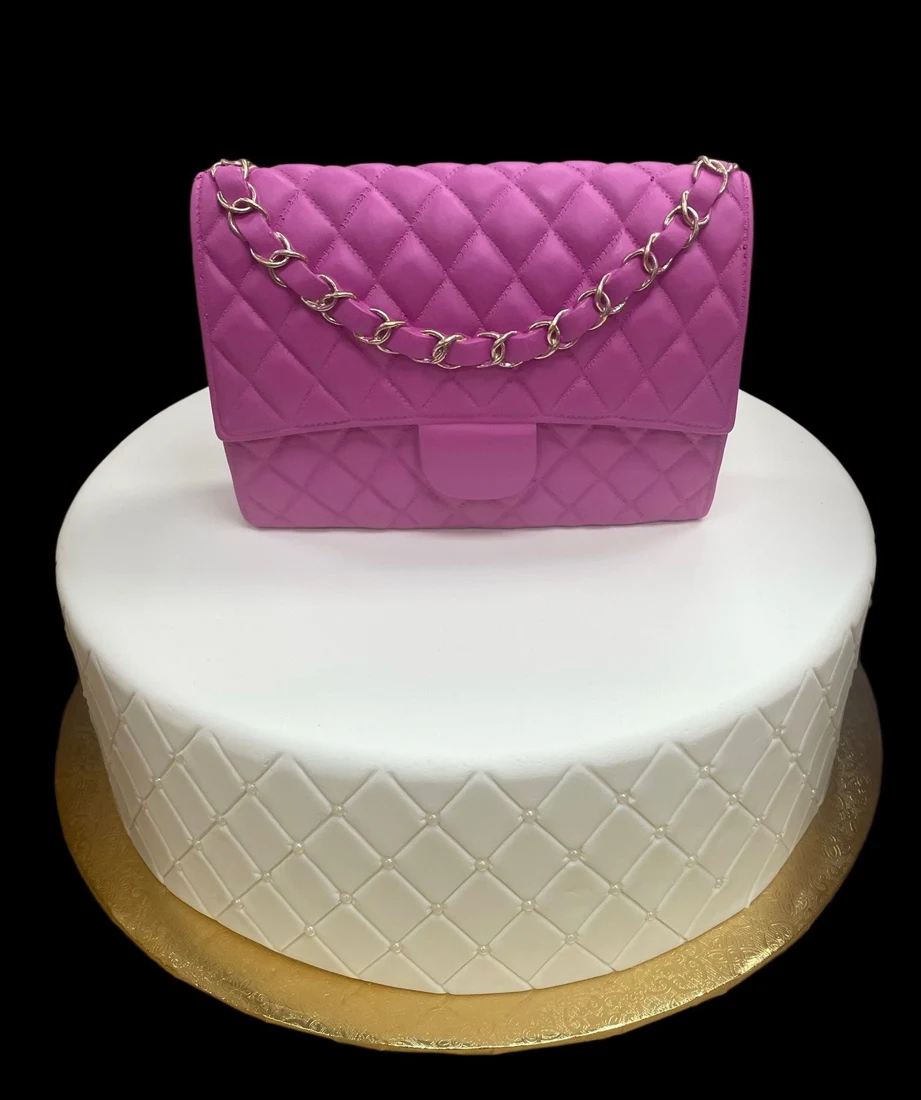 Hot Pink Designer Handbag Cake Topper