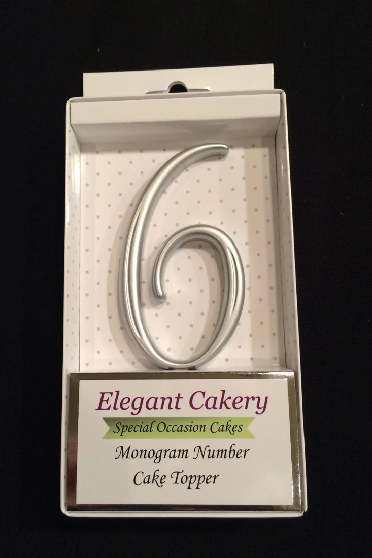 Number 6 Cake Topper – Silver