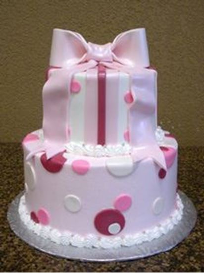 Picture of Shades of Pink Bow Cake