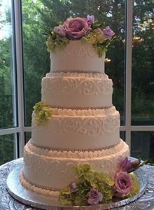 Picture of Rhinestone Ribbon Wedding Cake