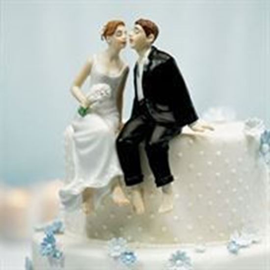 Elegant Cakery Sitting Bride Groom Wedding Cake Topper