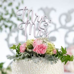 Picture of Mr & Mrs Cake Topper - Silver