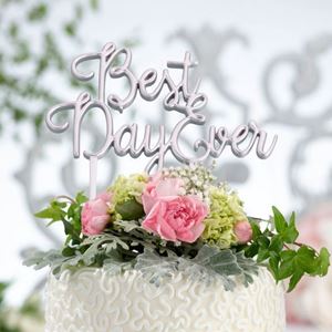 Picture of Best Day Ever Cake Topper - Silver