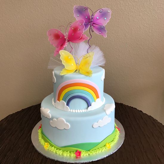 Picture of Rainbow & Butterfly Cake