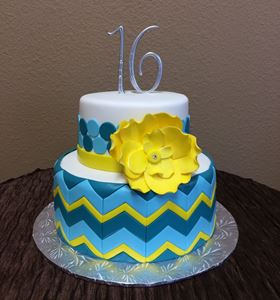 Picture of Sweet 16 Chevron Cake