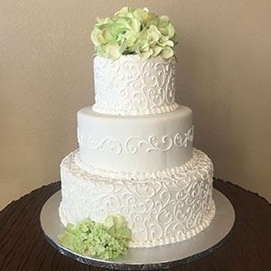 Elegant Cakery Standard  Scrolling Wedding  Cake 