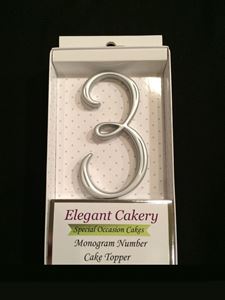 Picture of Number 3 Cake Topper - Silver