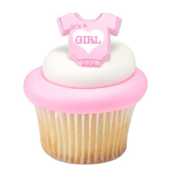 Elegant Cakery It S A Girl Onesie Cupcake Toppers