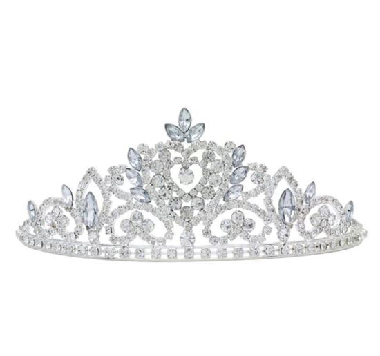 Silver Tone Crystal 6410 Tiara Crown 