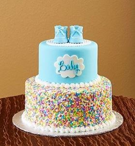 Picture of Blue Baby Booties Cake