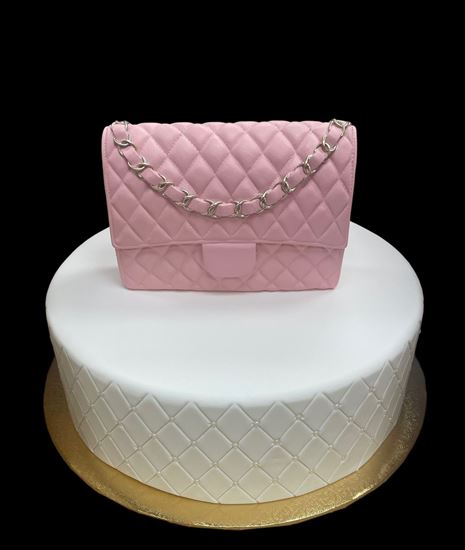 Picture of Light Pink Designer Handbag Cake Topper