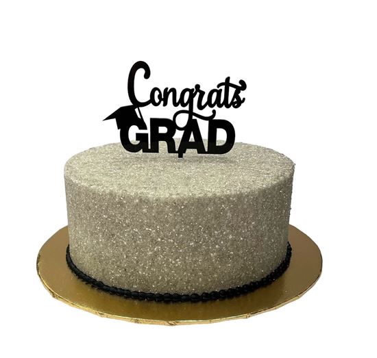 Picture of Black Congrats Grad Cake Topper
